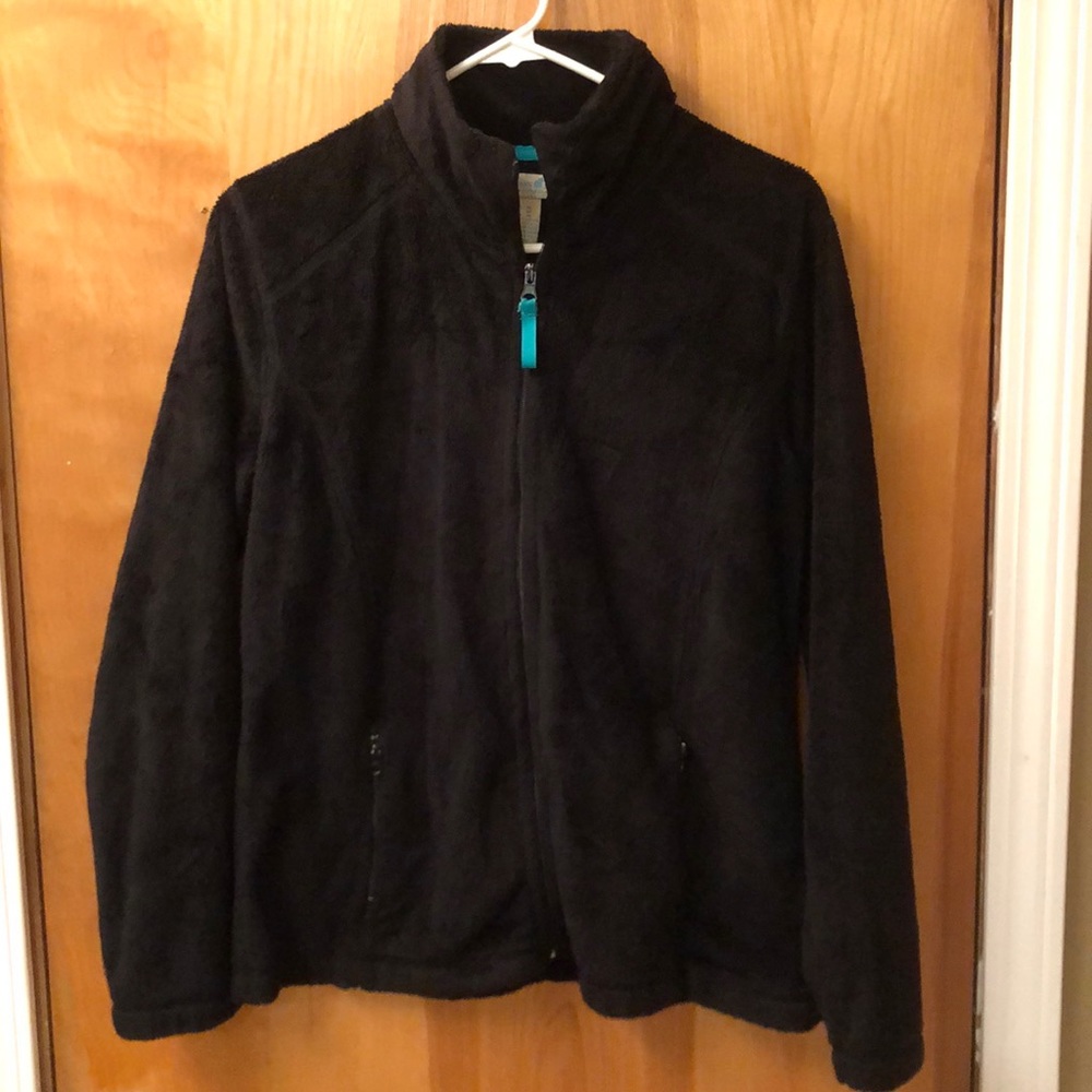 Caribbean Joe full zip fuzzy black jacket